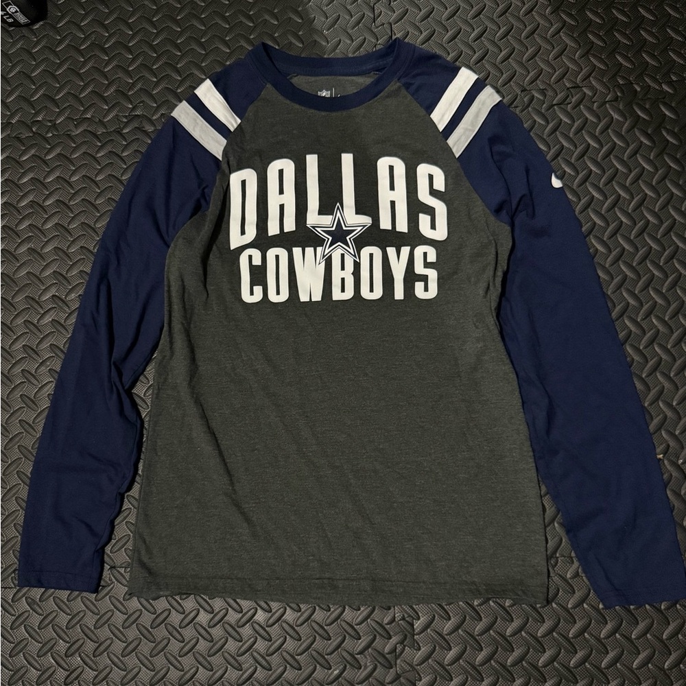 Dallas Cowboys Women's Long Sleeve Tee - Gray and Blue